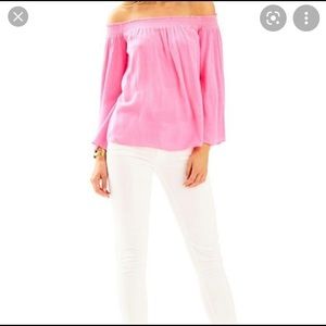 Pink off the shoulder top